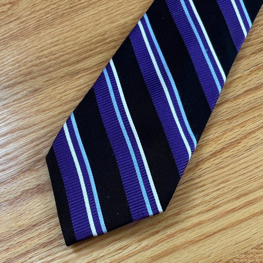 Chaps Black and Purple Striped Tie